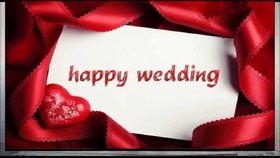 Happy wedding day red ecard. Greeting card. As you pledge your love today, together side by side. Free Download 2025 greeting card