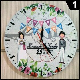 Happy wedding day to my dear friend! Greeting card Happy Wedding. Clock. Bride and groom. Free Download 2024 greeting card