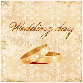 Wedding day rings. Greeting card. To the bride  May she share everything with her husband, even homework. Free Download 2025 greeting card