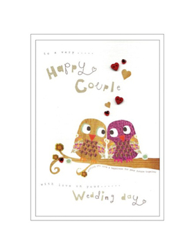 Happy wedding day from this little birds. Ecard. Thinking of you both as you celebrate your special day, and wishing you all the happiness in the world! Free Download 2025 greeting card