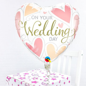 Happy wedding day ballon. Ecard. Rut it up on your kitchen wall, To always remember the way How to be as happy together As you are on your Wedding Day! Free Download 2025 greeting card