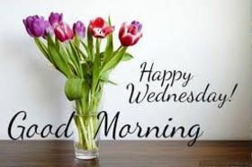 Happy Wednesday, sweetie. This bouquet for you. Happy Wednesday and Good Morning postcard for beloved ones. Vase with tulips in the morning for you. Good wednesday! Free Download 2024 greeting card