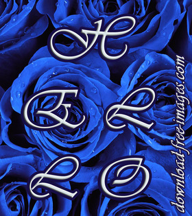 Hello ecard for You. Beautiful dark blue roses.  Super ecard for her, woman and girl. Nice Hello ecard. Free Download 2025 greeting card