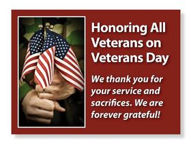 Honoring All Veterans on Veterans Day! New ecard. We thank you for your service and sacrifices. We are forever grateful! Free Download 2024 greeting card