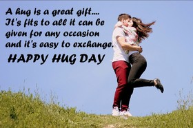 Hug Day dear friends! New ecard. A hug is a great gift.... It is fits to all it can be given for any occasion and it is easy to exchange. Free Download 2024 greeting card