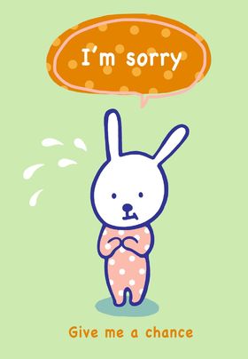 I am sorry. New ecard with a rabbit! Give me a chance cause I am so sorry. Cute rabbit. Cards with a rabbit. Free Download 2025 greeting card