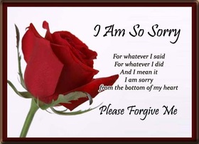 I am sorry card with red rose. New ecard for her! I am so sorry for whatever a said. For whatever i did. And i mean it I am sorry from the bottom of my heart. Free Download 2024 greeting card