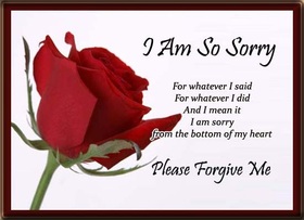 I am sorry card with red rose. New ecard for her! I am so sorry for whatever a said. For whatever i did. And i mean it I am sorry from the bottom of my heart. Free Download 2025 greeting card