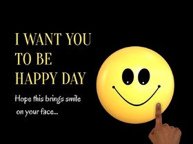 Smile, beloved sister! That's for you. New Ecard. Hope this brings a Smile on your face. Postcard with a black background and yellow letters. Everything will be fine. Have a good mood. Free Download 2024 greeting card