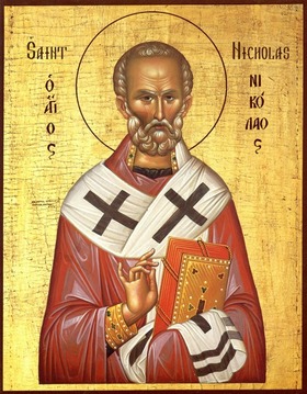 Icon of the Saint Nicholas. December 6. St Nicholas Day. Free Download 2024 greeting card