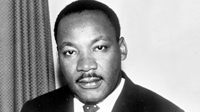 Martin Luther King portrait. Photo. Martin Luther King black & white portrait. Free Download 2025 greeting card