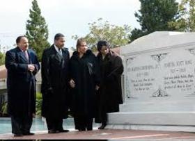 Martin Luther King headstone on the cemetery. Martin Luther King and his wife headstones on the cemetery. Free Download 2025 greeting card