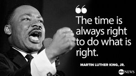 Speech of Martin Luther King. Quote by Martin. The time is always right to do what is right. Free Download 2024 greeting card