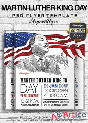 Martin Luther King Jr. day. Ecard for free. Martin Luther King day free concert 21 Jan 2019. Free Download 2023 greeting card