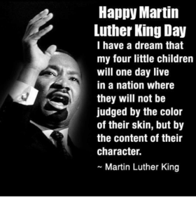 Martin Luther King is a leader. Quote by Martin. Happy Martin Luther king day for everyone. Free Download 2024 greeting card