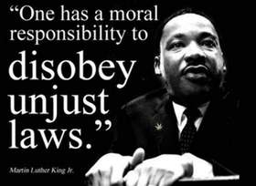Happy Martin Luther King Day. Quote by Martin. One has a moral responsibility to disobey unjust laws. Free Download 2024 greeting card