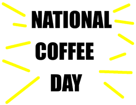 National coffee day card for friends. Have a nice week. Good weekend. International Coffee Day. Congratulations! I love coffee. Free Download 2023 greeting card