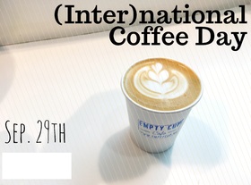 International coffee day card. New Ecard. September 29 - International Coffee Day. Start your day with a cup of hot and delicious coffee. Strong coffee. Free Download 2024 greeting card
