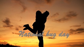 National hug day 2018... Everyone... Good Ecards.. National Hug Day... Love... Sunset... Beauty... Two loving hearts... Free Download 2025 greeting card