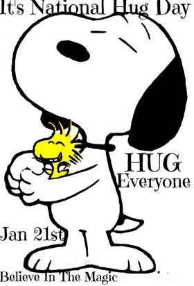 National Hug Day, dear mom! New ecard. Snoopy... Beautiful Snoopy... Snoopy wants to hug you... With good wishes... Free Download 2025 greeting card