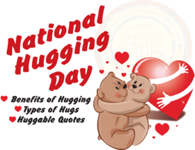 National Hugging Day dear friends. Ecard for you.. National Hug Day... Benefits of Hugging... Types of Hugs... Huggable Quotes... Free Download 2024 greeting card