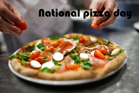 National pizza day card to mother. Congratulations! National Pizza Day. I really like pizza. The best holiday. Free Download 2023 greeting card