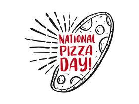 National pizza day card for best friends. Interesting card with pizza. Who does not like pizza, he did not try pizza. I like pizza. Have a nice day. Free Download 2024 greeting card