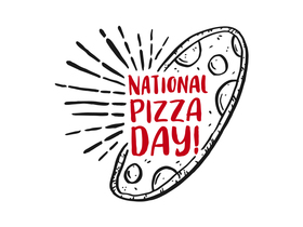 National pizza day card for best friends. Interesting card with pizza. Who does not like pizza, he did not try pizza. I like pizza. Have a nice day. Free Download 2025 greeting card