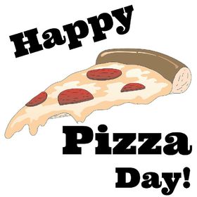 National pizza day card for you, buddy. Postcard with a delicious piece of pizza. Start your day with pizza. Happy holiday. I congratulate and I give this card. Free Download 2024 greeting card