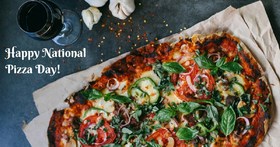 National pizza day card from loving son. National pizza day! Day of pizza. Postcard with pizza for the family. I love you, pizza. Happiness. Have a nice day. Free Download 2024 greeting card