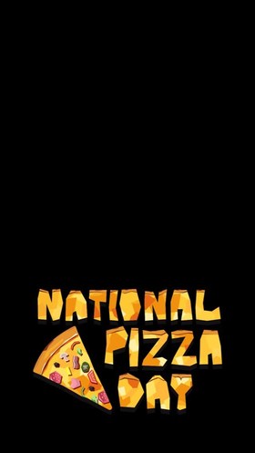 National pizza day card to you, baby. New Ecard. Postcard with black background. One piece of pizza. The most delicious dish. Pizza with meat. Free Download 2023 greeting card