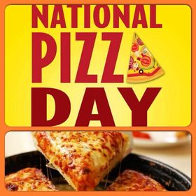 National pizza day with you. New Ecard. Bright postcard on national pizza day. Happy Holidays. Good weekend. Healthy appetite. Tasty pizza. Free Download 2025 greeting card