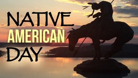 Native american day. Ecard for you! A horse... An indigenous man... A landscape... Free Download 2022 greeting card