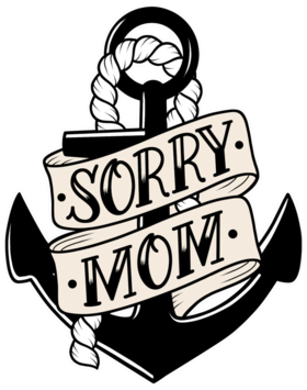Sorry, lovely mom! It's for you. New ecard. An interesting postcard with an apology for Mom. Postcard with an anchor. Marine theme. Mom, forgive me. Free Download 2024 greeting card