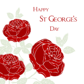 St. George's day ecard with red roses. I wish you success, and good luck as always in your life. Free Download 2024 greeting card