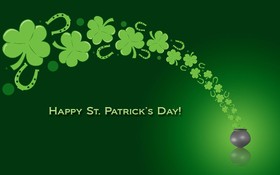 St. Patrick's Day. Ecard for you... Happy St. Patrick's Day... A good start to the day... A pot of happiness... A pot of gold... Free Download 2024 greeting card