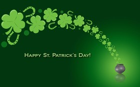 St. Patrick's Day. Ecard for you... Happy St. Patrick's Day... A good start to the day... A pot of happiness... A pot of gold... Free Download 2025 greeting card