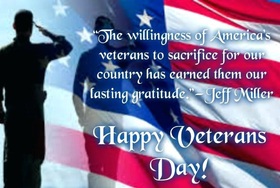 Veterans' Day! New ecard for free. The willigness of America's veterans to sacrifice for our country has earned them our lasting gratitude... Free Download 2024 greeting card