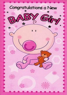 Congratulations a new baby girl. Ecard. Pink card on the birth of baby girl. New born baby girl. Baby cards. Congratulations a new baby girl. Free Download 2024 greeting card