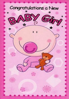 Congratulations a new baby girl. Ecard. Pink card on the birth of baby girl. New born baby girl. Baby cards. Congratulations a new baby girl. Free Download 2025 greeting card