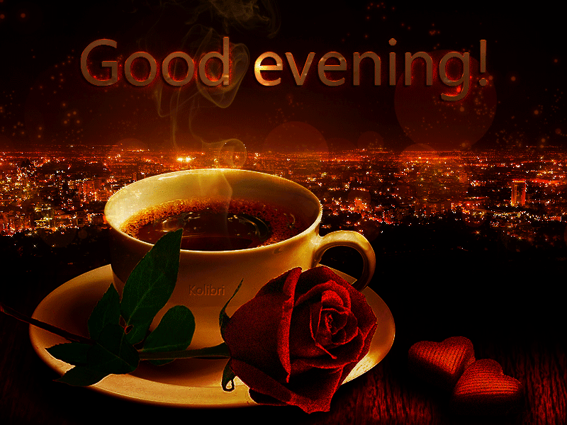 Good Evening gif ecard. Lets hope your wishes about this evening come true! Free Download 2024 greeting card