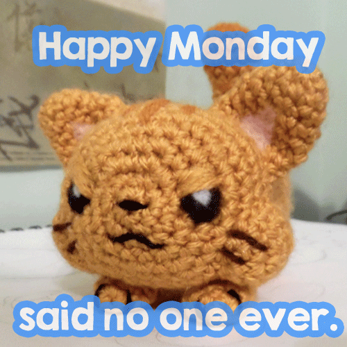 Funny Monday. Gif ecard for free. Funny cat wishes Happy Monday. Funny Monday gif for friends and colleagues. Free Download 2022 greeting card