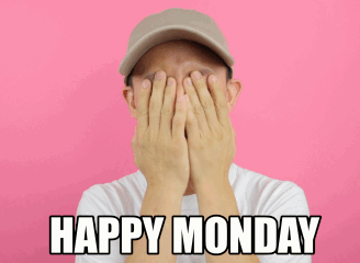 Gif for Monday. Monday is work. Funny gif with a man and Happy Monday wishes. Hape a successful week. Free Download 2024 greeting card