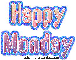 Happy Monday. New ecard for free. Happy Monday! Beautiful gif with a wish for Happy Monday. Colored words with shimmer on a postcard with Monday. The start of a week. Free Download 2023 greeting card