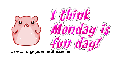 Monday is funny. Monday gif with a pink mouse. I think Monday is a fun day. Just relax and have fun. Free Download 2024 greeting card
