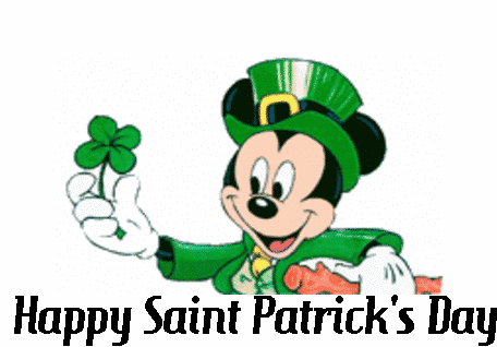 Happy Saint Patrick's Day! New ecard! Happy St. Patrick's Day... Mickey Mouse, Irish traditions, beautiful clothes... Free Download 2024 greeting card