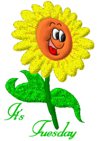 Happy Tuesday and a sunflower. Gif Ecard. Sunflower and Happy Tuesday wishes. Just a small wish in the blissful morning to wish a good day to you. Free Download 2024 greeting card
