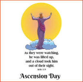 Ascension day... Greeting card for grandfather... As they were watching, he was lifted up, and a cloud took him out of their sight. Free Download 2024 greeting card