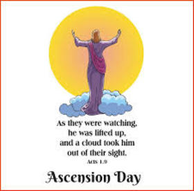 Ascension day... Greeting card for grandfather... As they were watching, he was lifted up, and a cloud took him out of their sight. Free Download 2025 greeting card