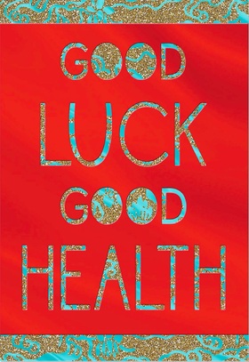 Beautiful red ecard! Good luck and good health! Good luck and good health! Free Download 2024 greeting card